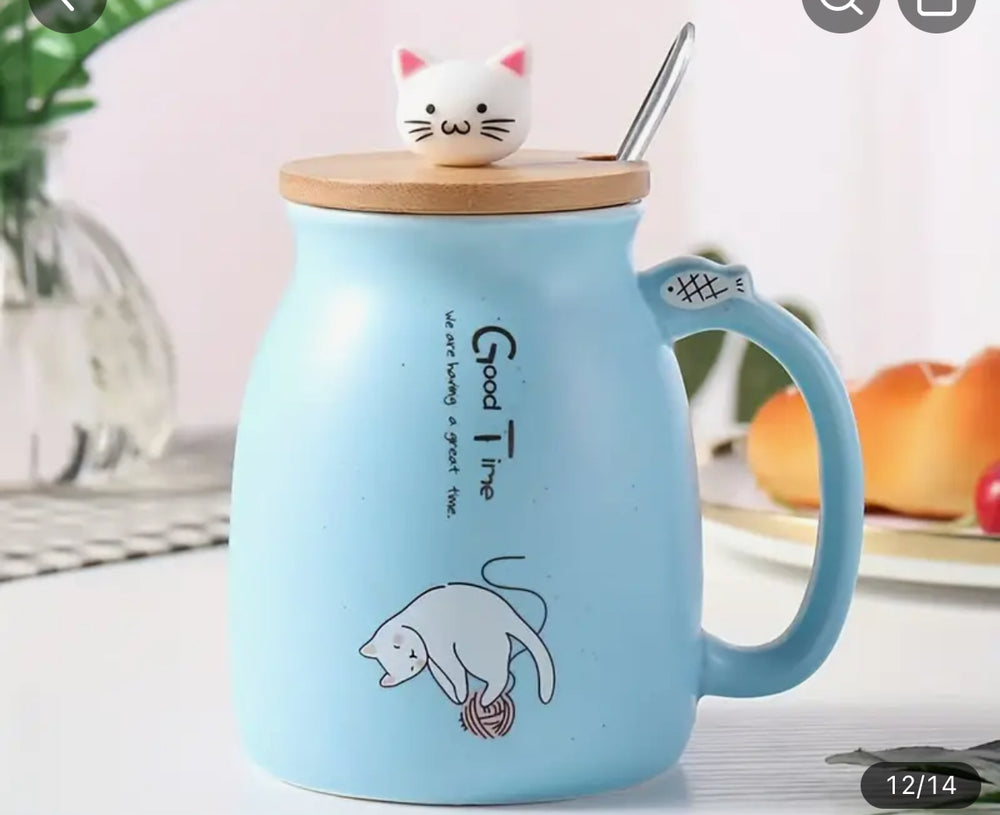 
                  
                    Neko Mug: Tasse Céramique Chat - Bleu
                  
                