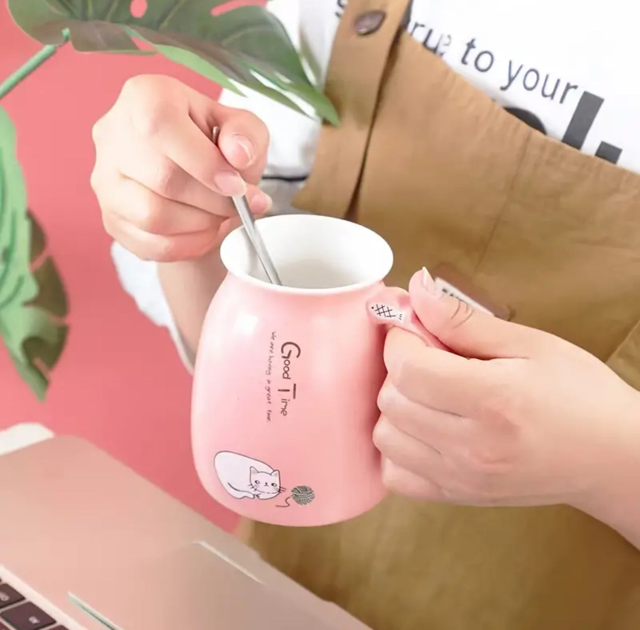 
                  
                    Neko Mug: Cat Ceramic Mug - Pink
                  
                