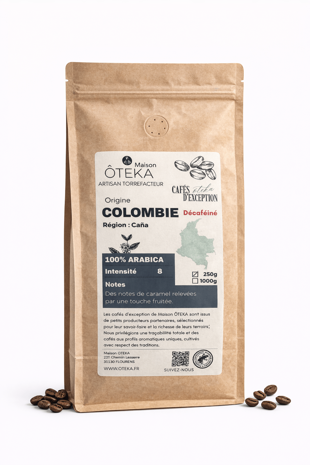Décaféiné ÔTEKA - Decaf de Caña - COLOMBIE - Maison ÔTEKA