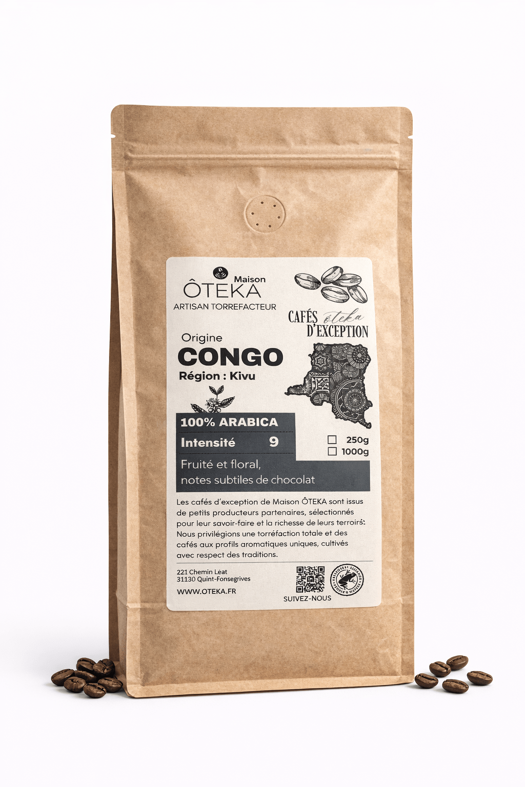 ÔTEKA - Kivu - CONGO - Café des Pygmées agréé SOPACDI - Maison ÔTEKA