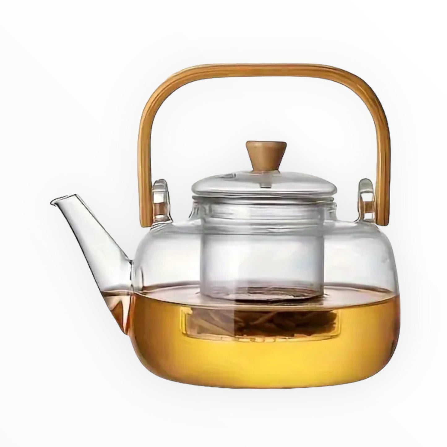 Théière en Verre 1000ml avec Poignée en Bambou - Maison ÔTEKA